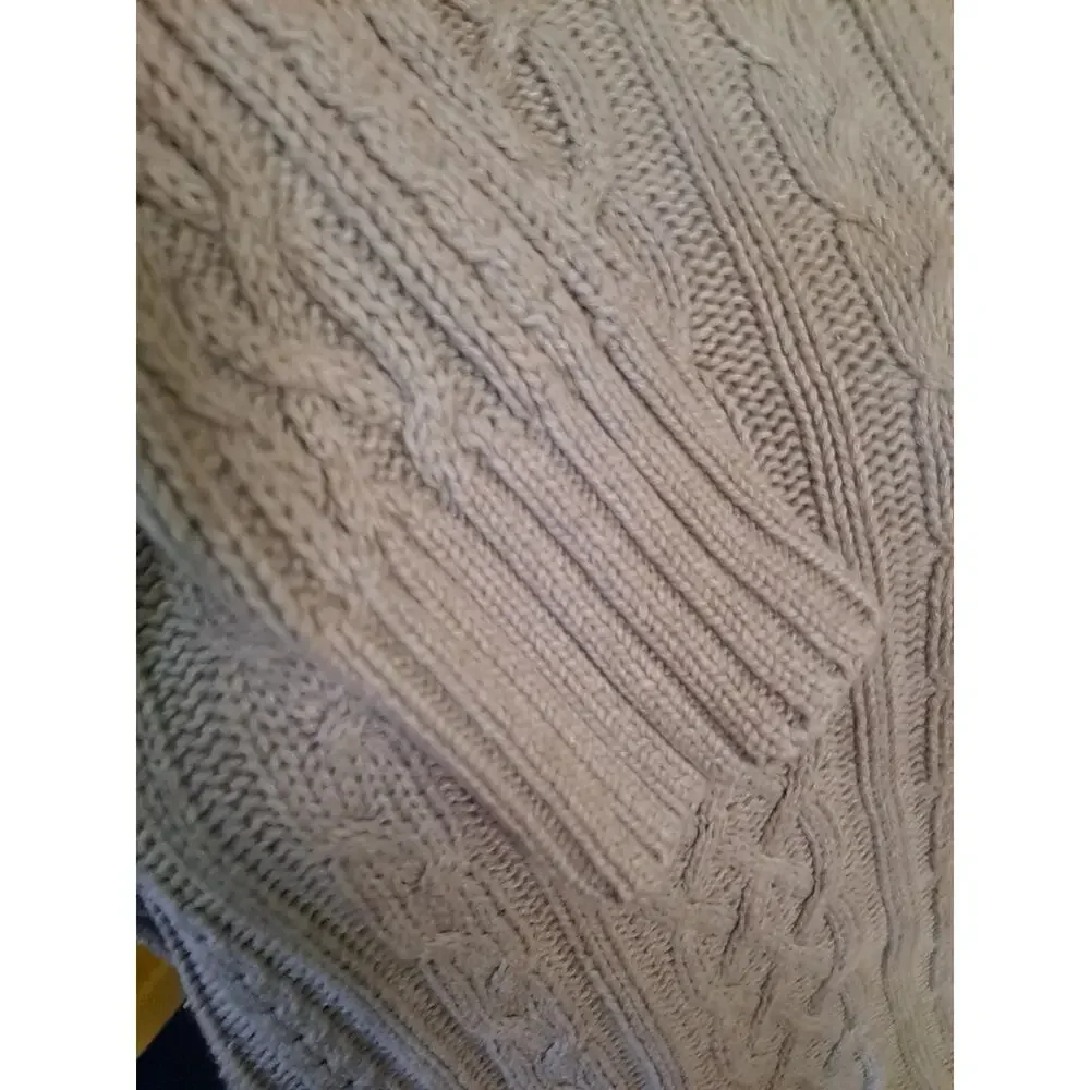 Wainscott Light Green Cable Knit Mock‎ Neck Sweater Size L